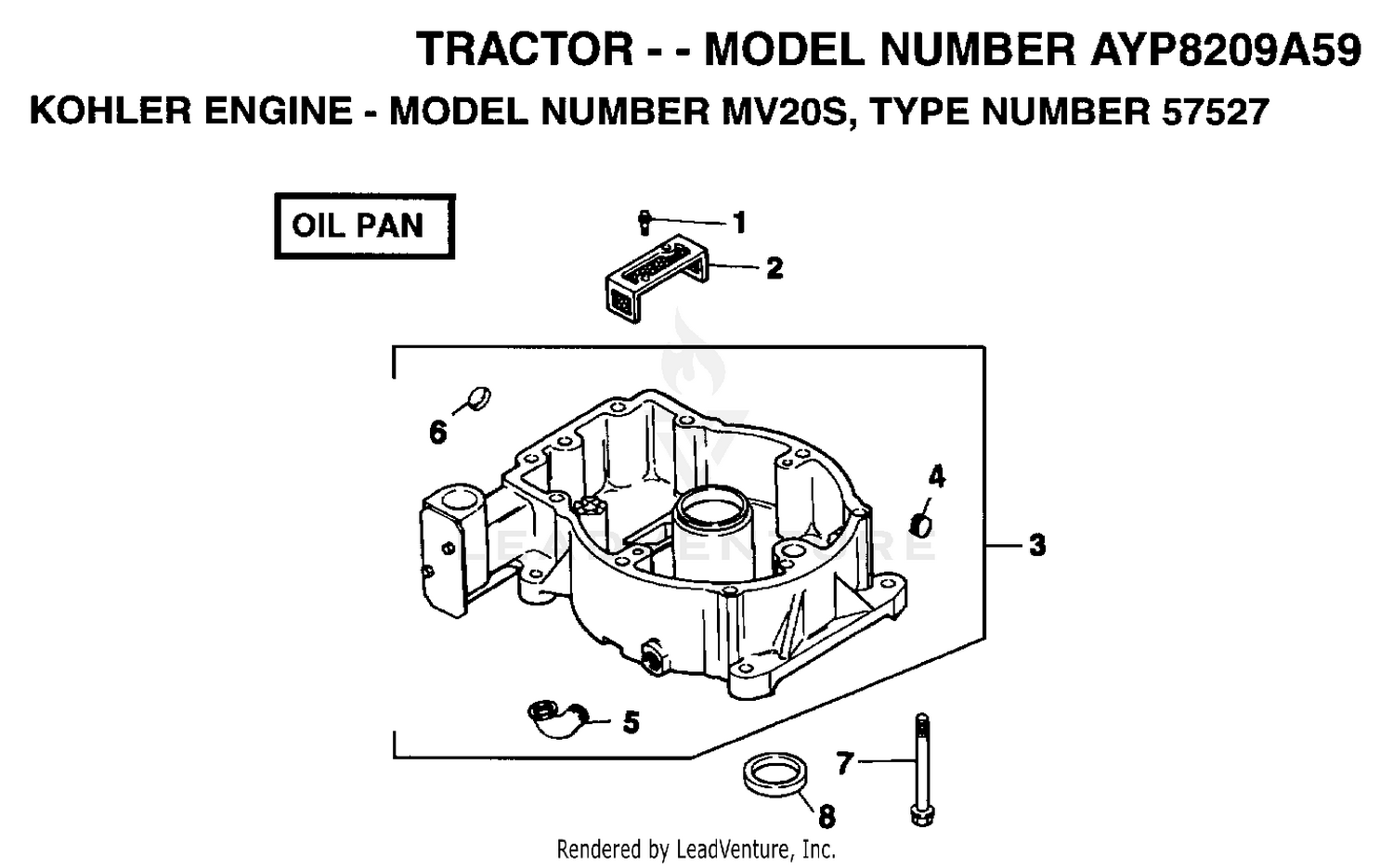 KOHLER ENGINE - OIL PAN