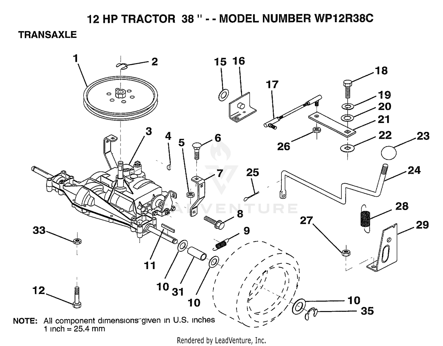 12 HP 38" TRANSAXLE