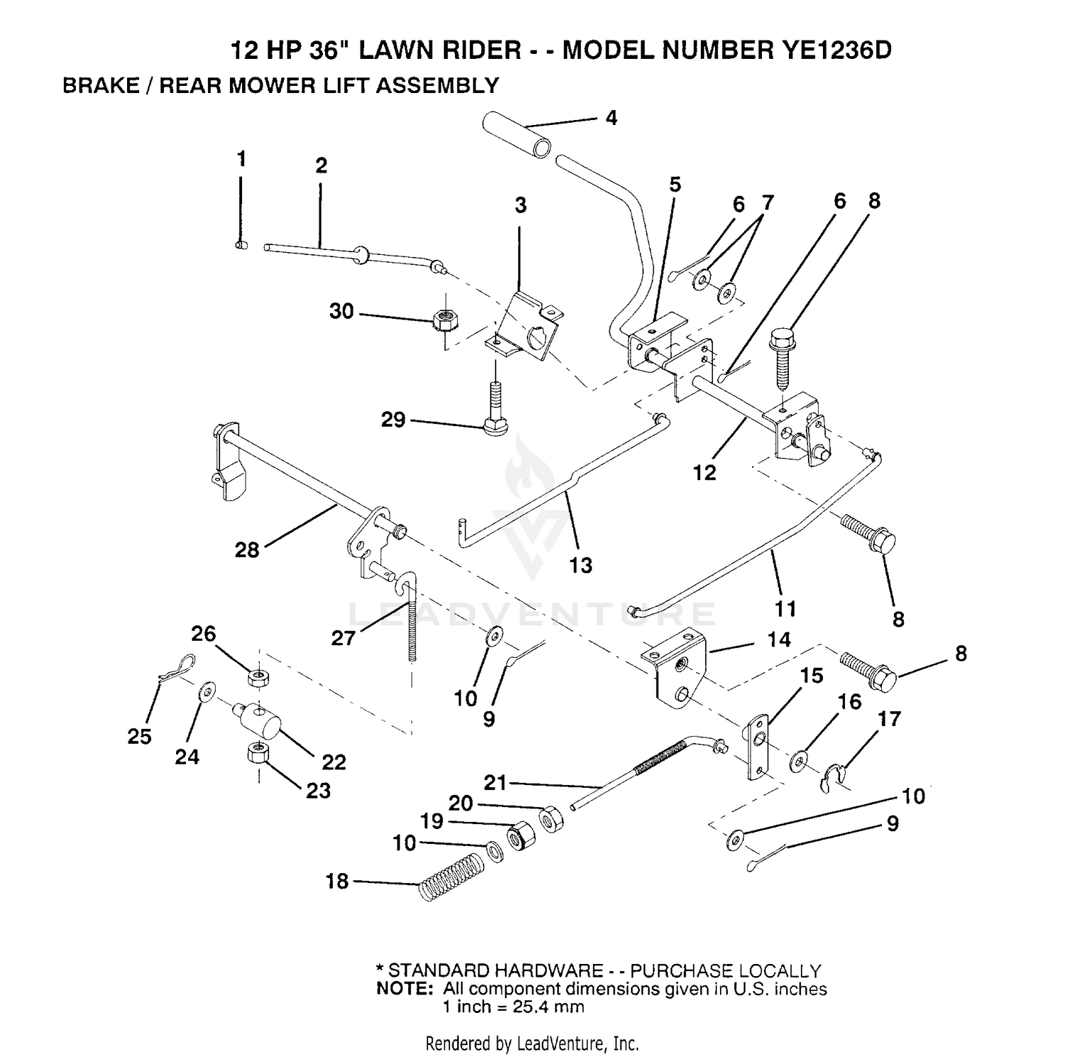 BRAKE/REAR MOWER LIFT