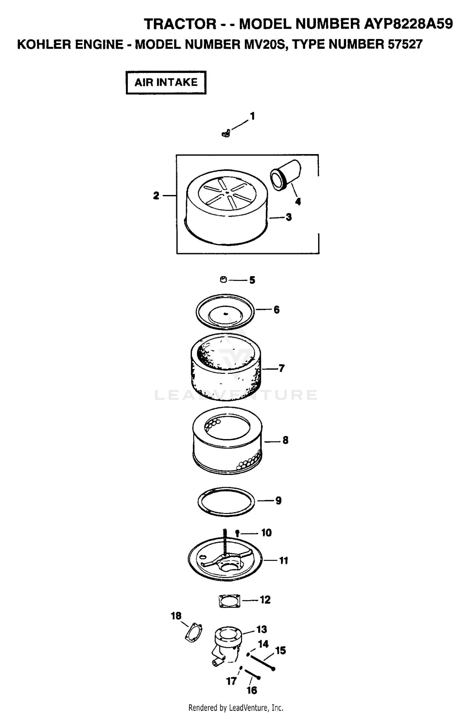 KOHLER ENGINE - AIR INTAKE