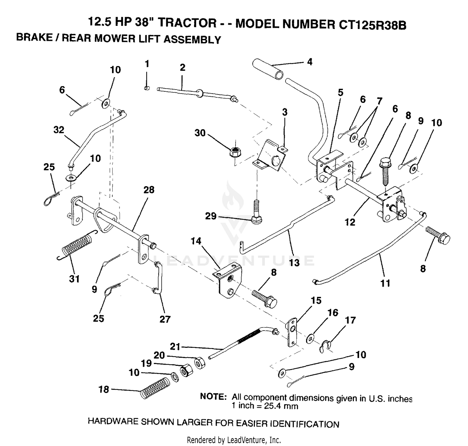 BRAKE/REAR MOWER LIFT