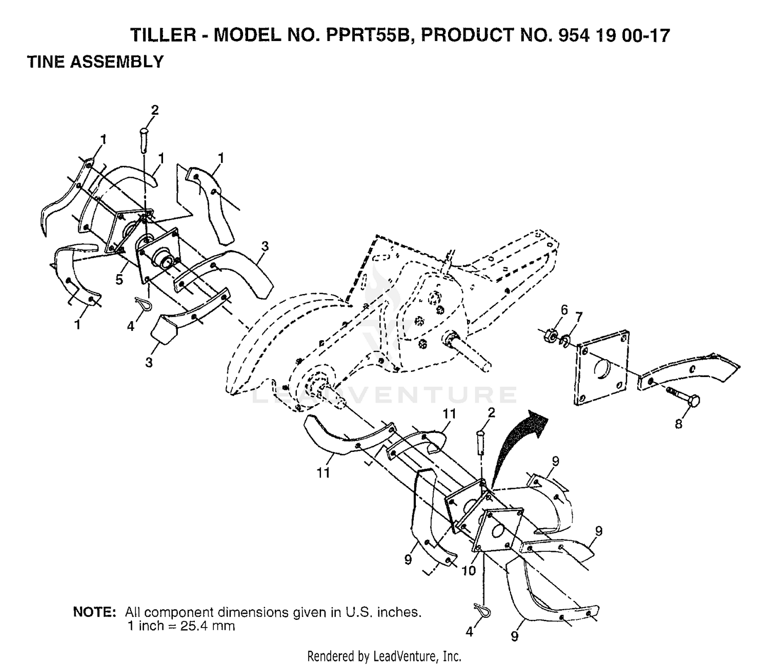 TILLER TINE ASSEMBLY