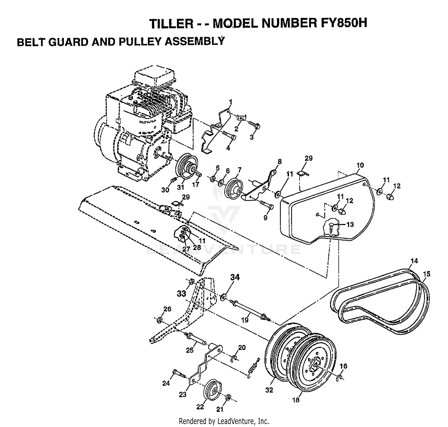 BELT GUARD AND PULLEY ASSEMBLY