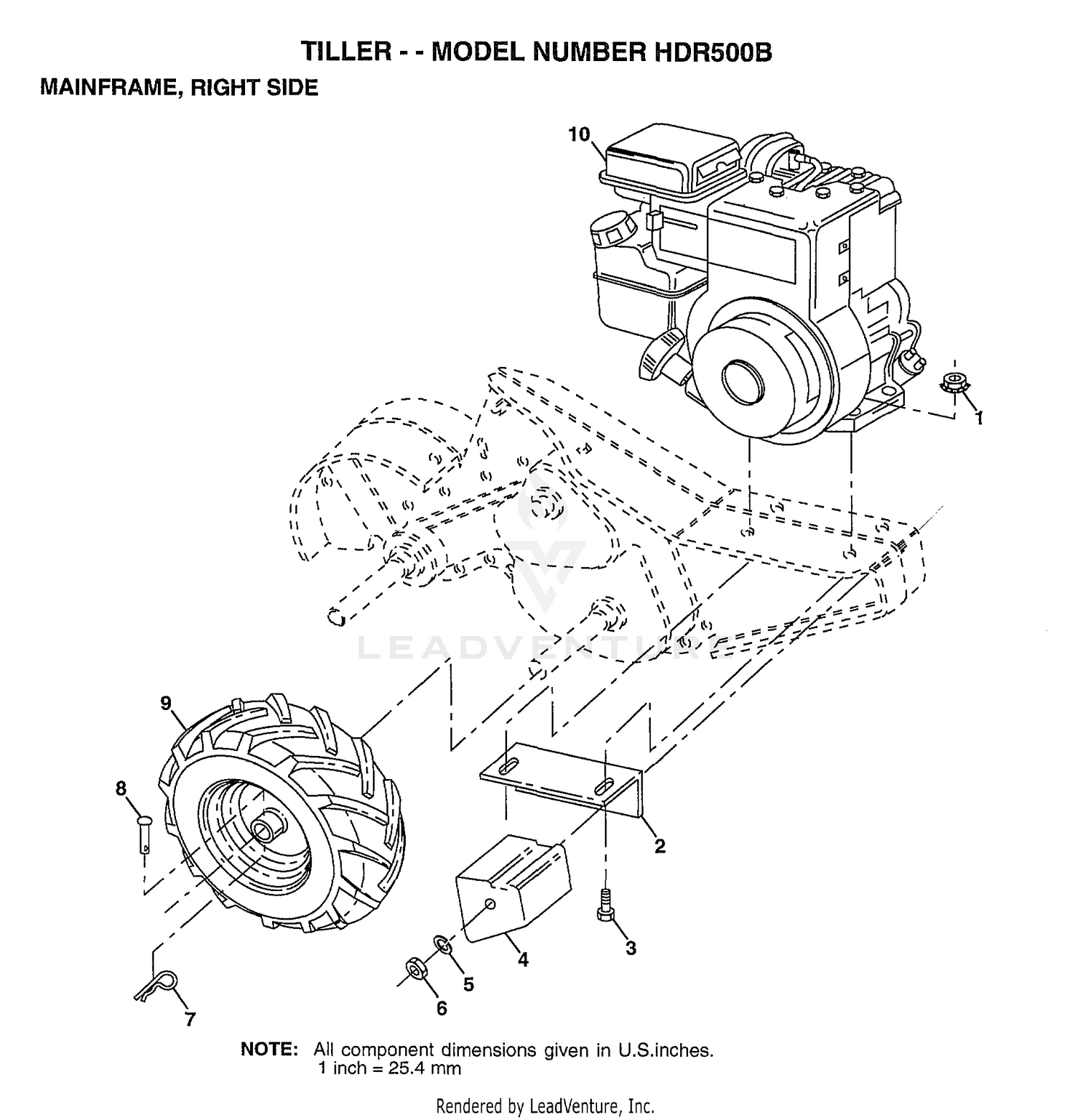 TILLER MAINFRAME RIGHT SIDE