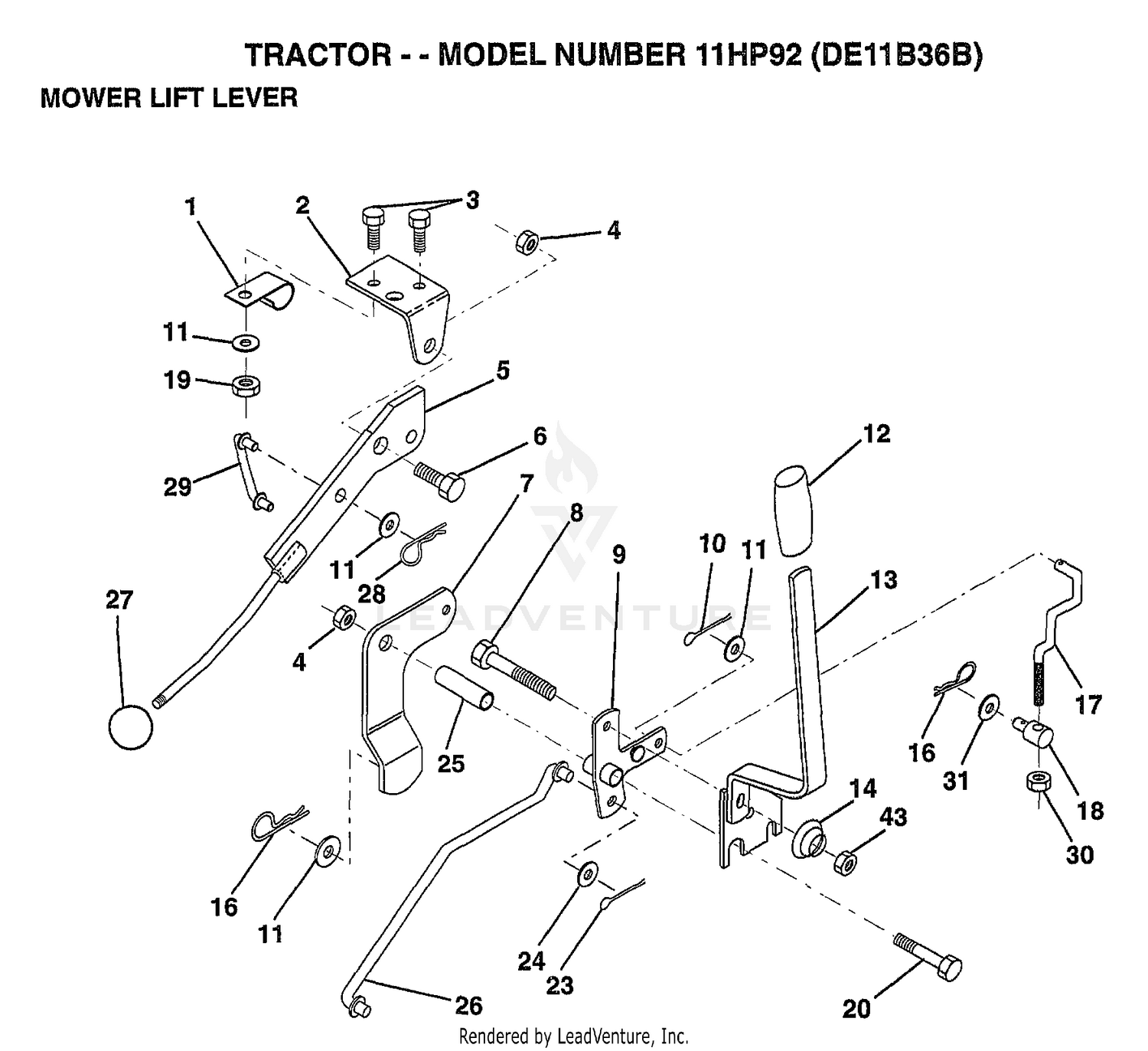 MOWER LIFT LEVER