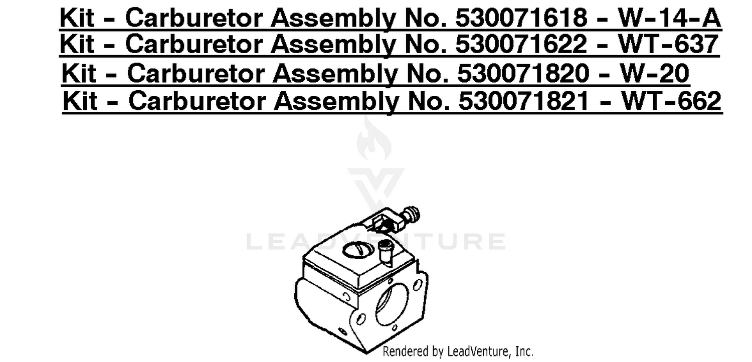 Kit - Carburetor Assembly