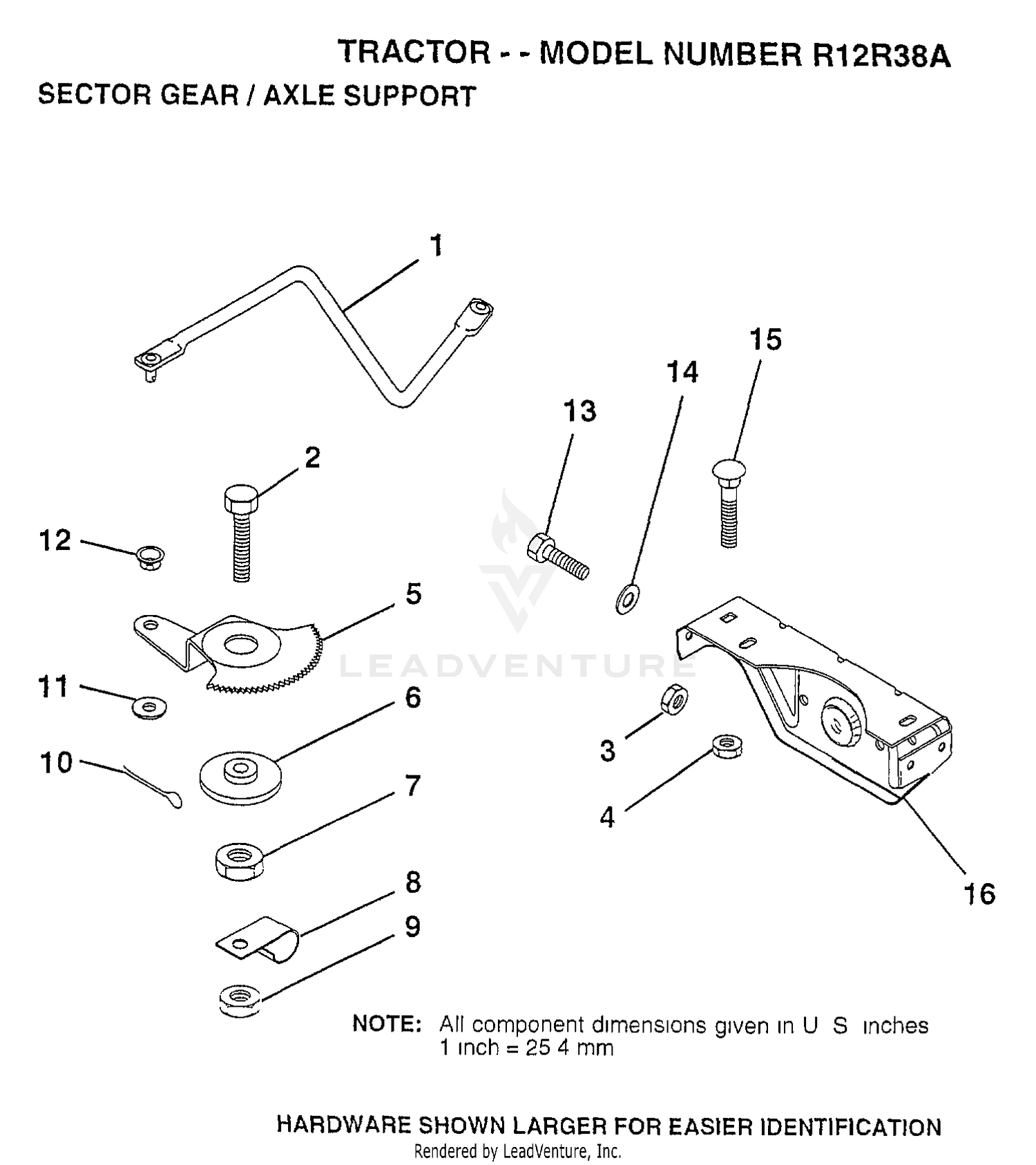 SECTOR GEAR/AXLE SUPPORT