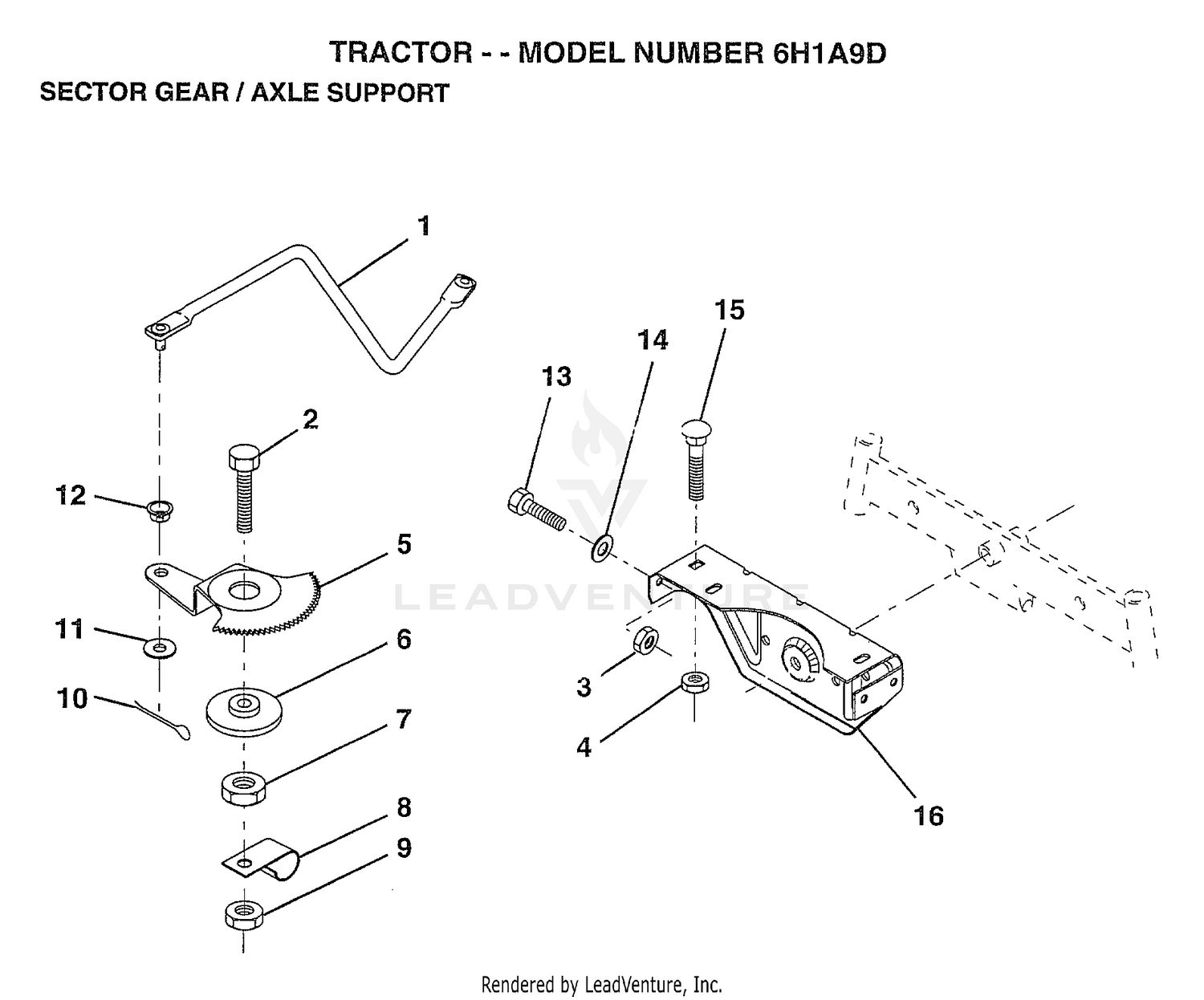 SECTOR GEAR/AXLE SUPPORT