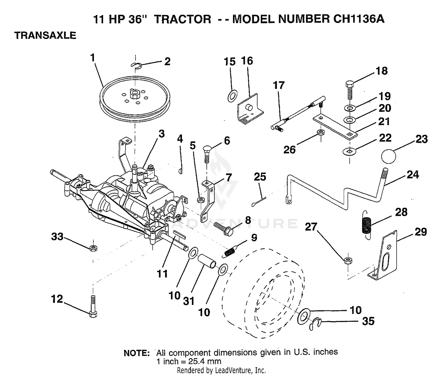 11HP 36" TRACTOR/TRANSAXLE