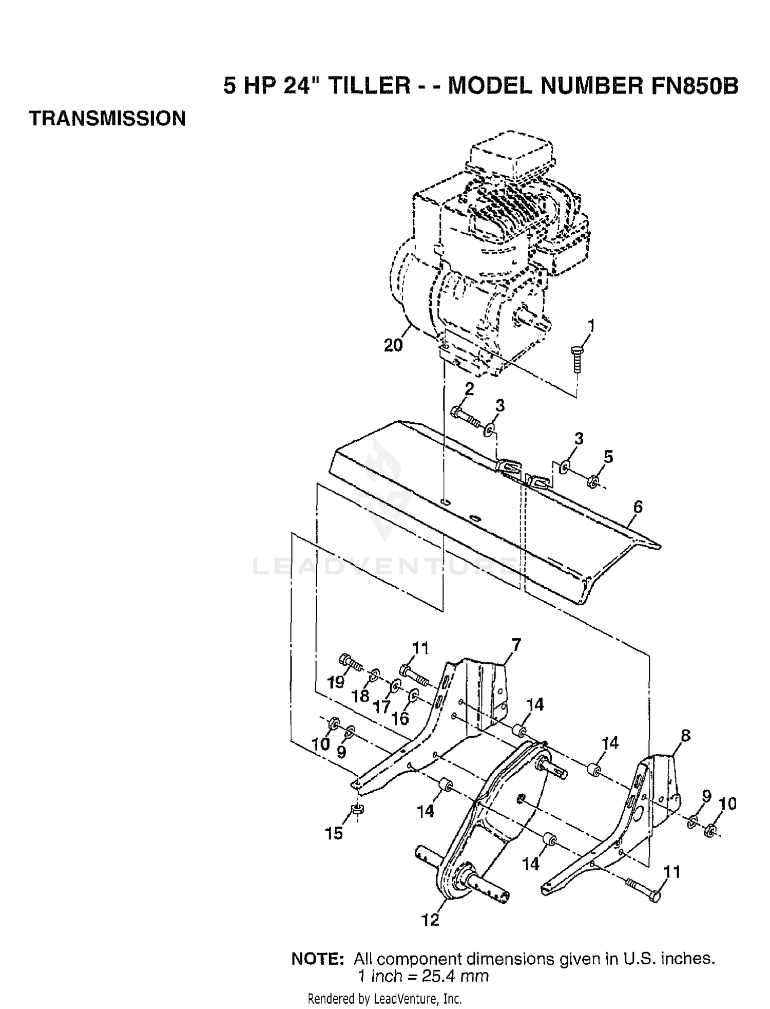 5HP 24" TILLER-TRANSMISSION