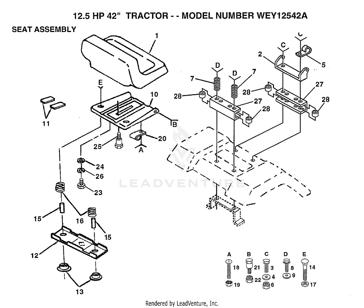 12.5HP 42" TRACTOR-SEAT