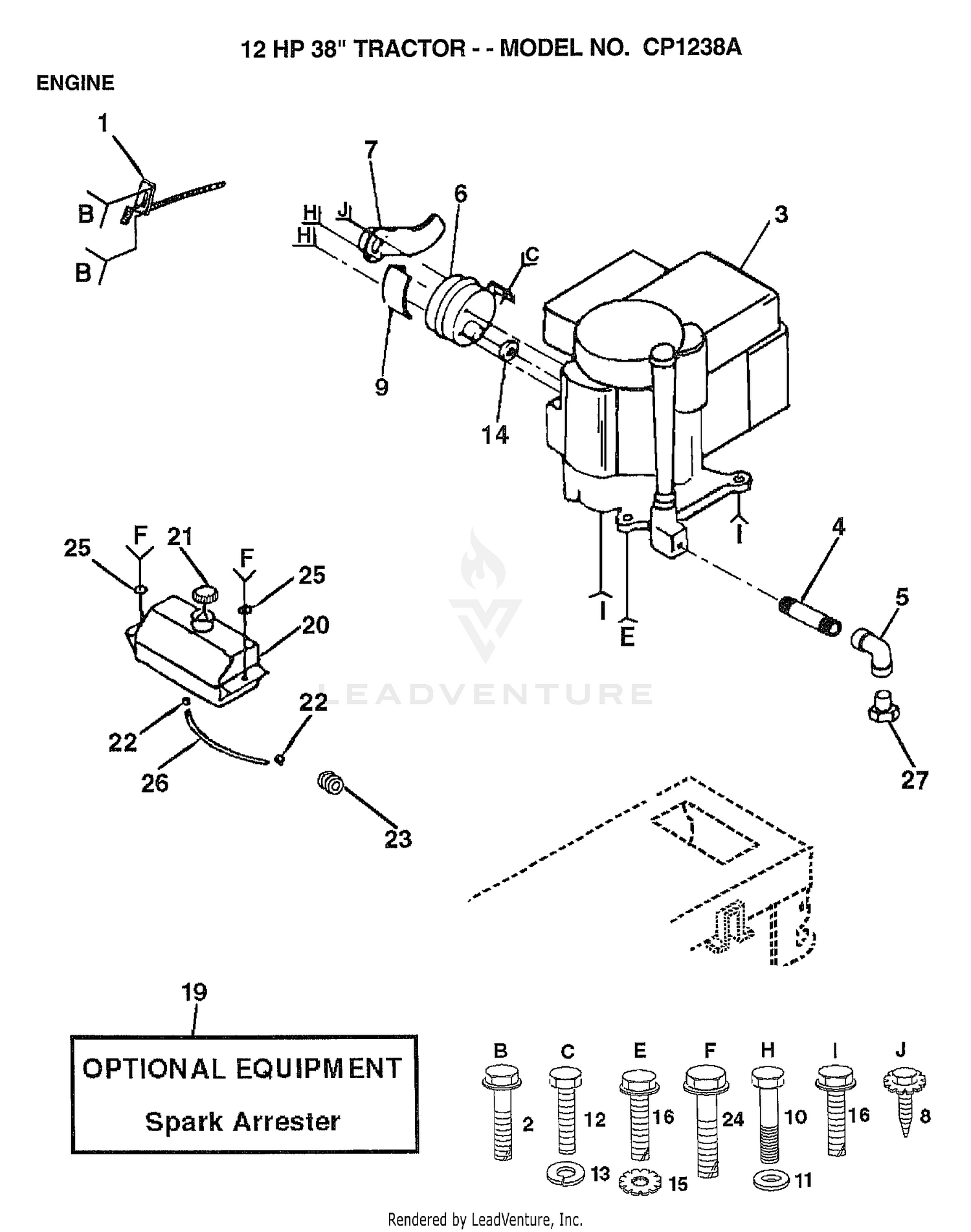 12HP 38" TRACTOR-ENGINE