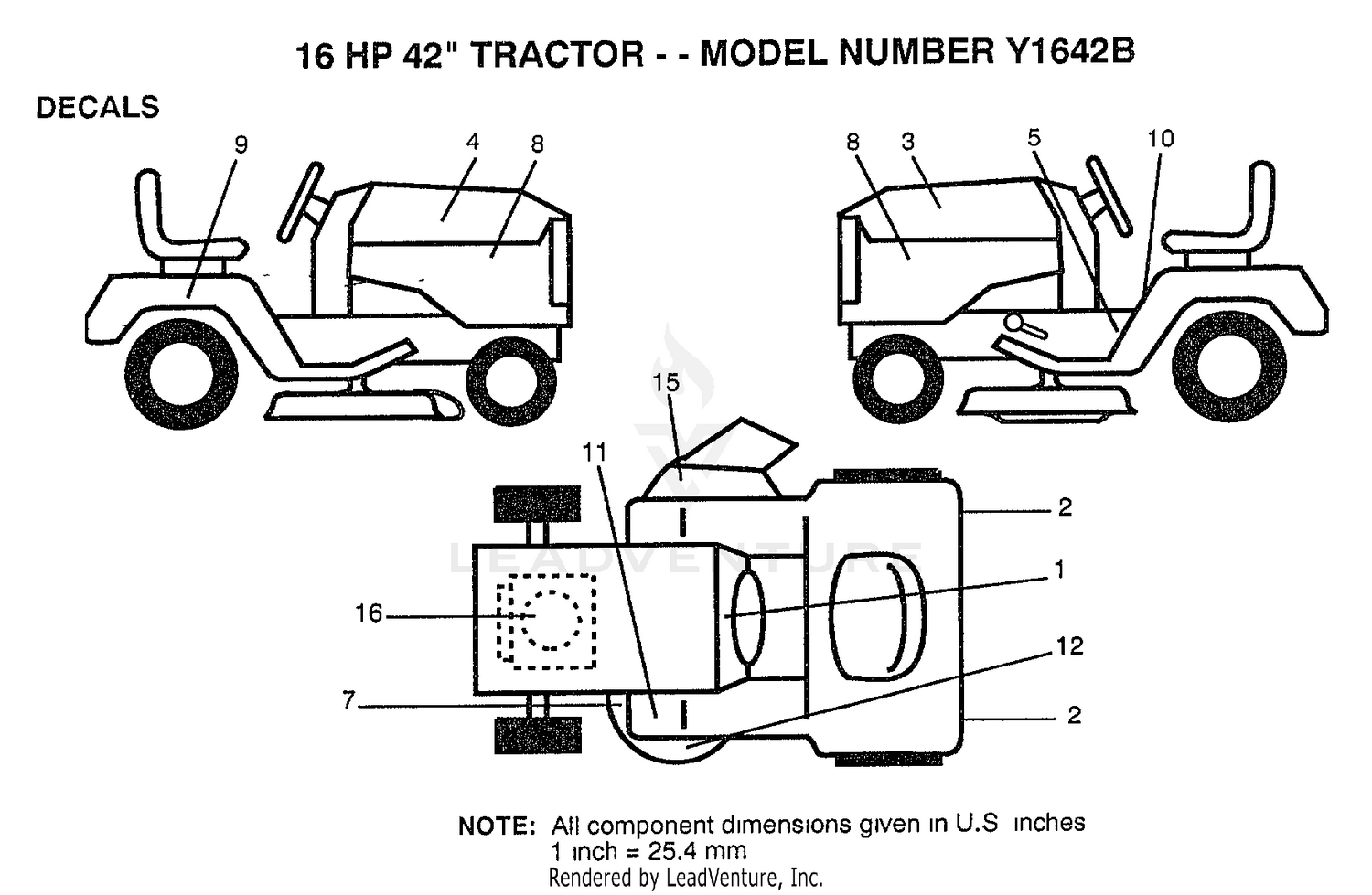 16HP 42" DECALS