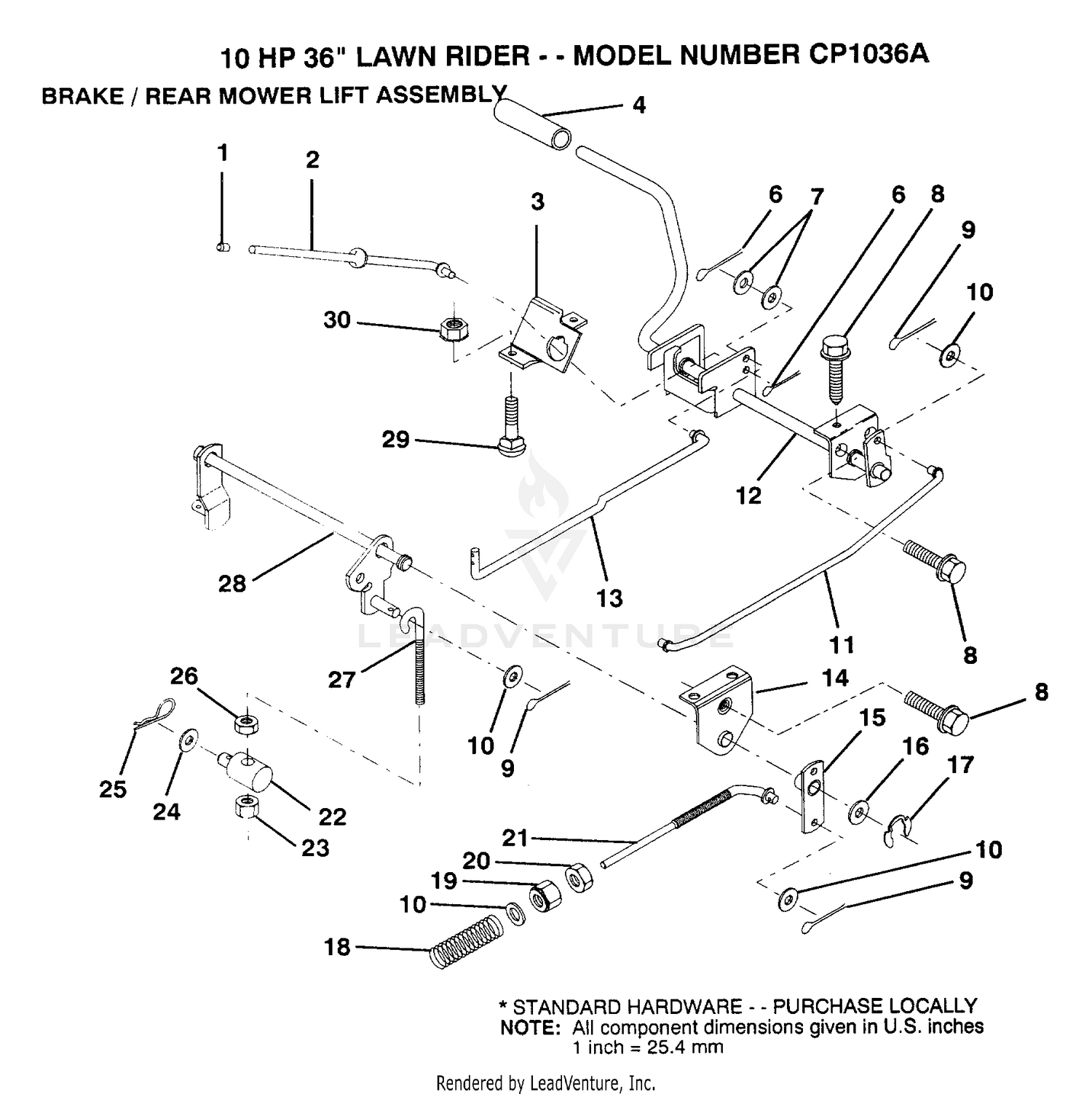 BRAKE/REAR MOWER