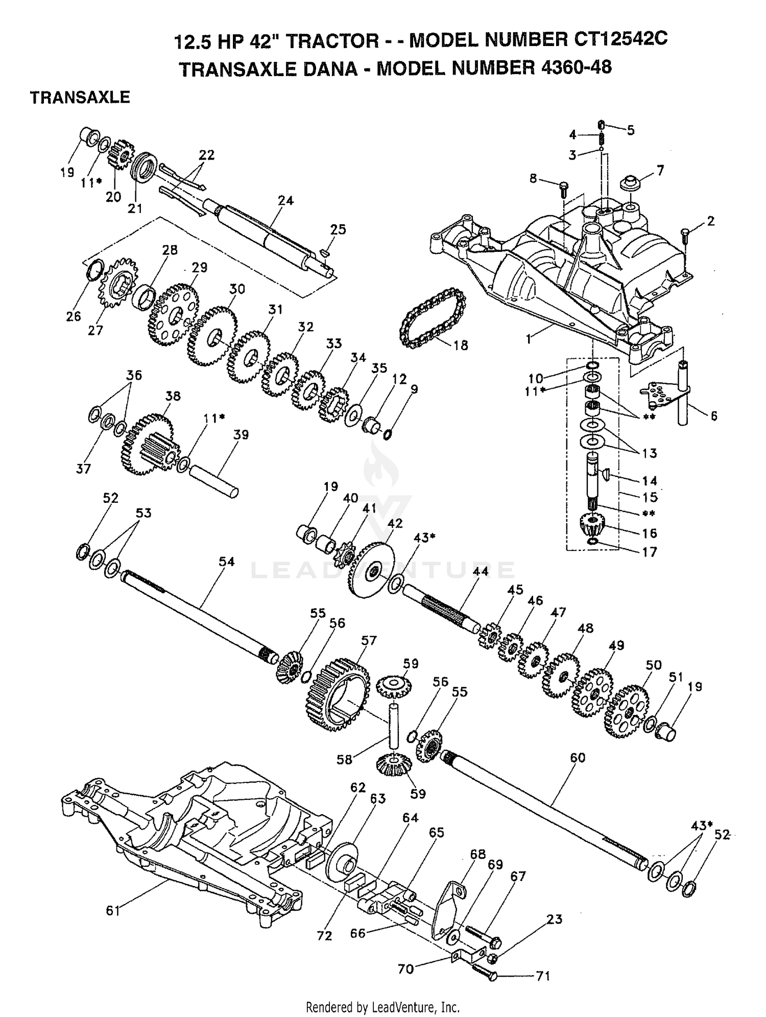TRANSAXLE/12.5 HP 42"