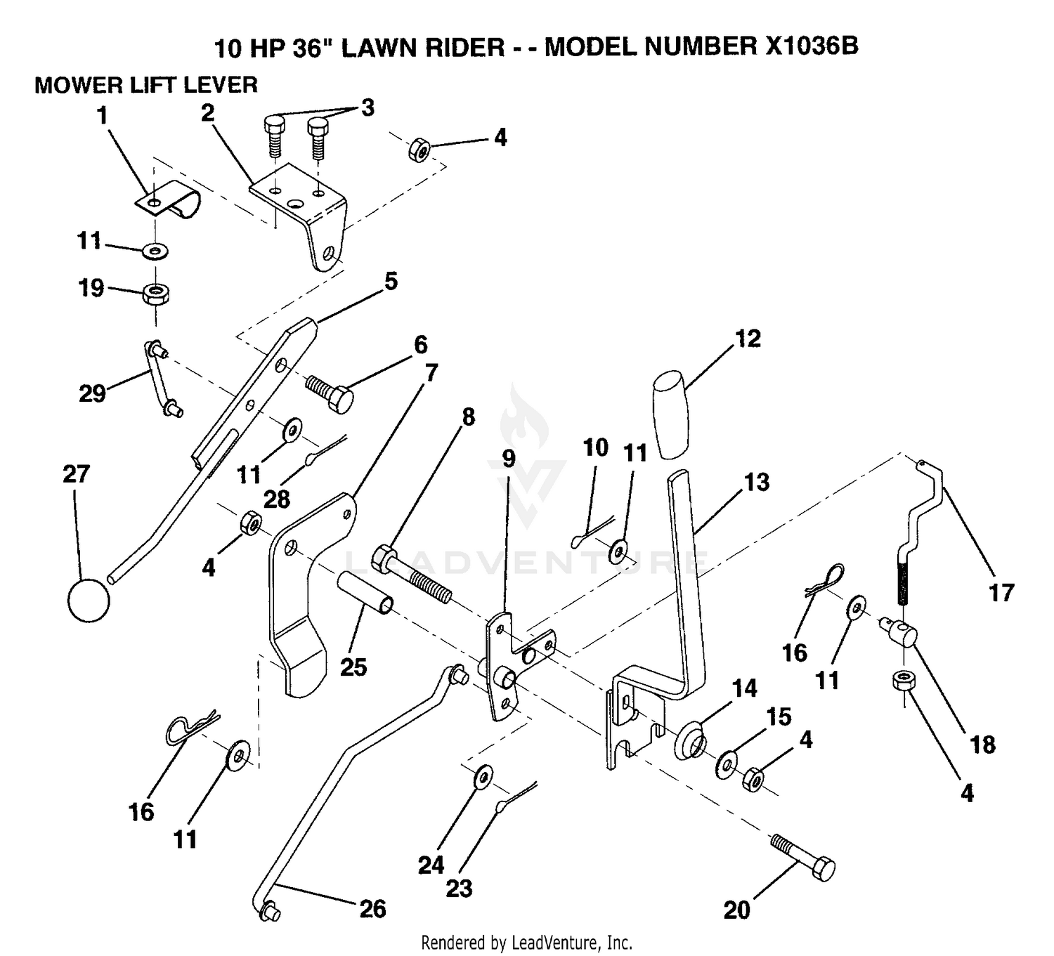 MOWER LIFT LEVER