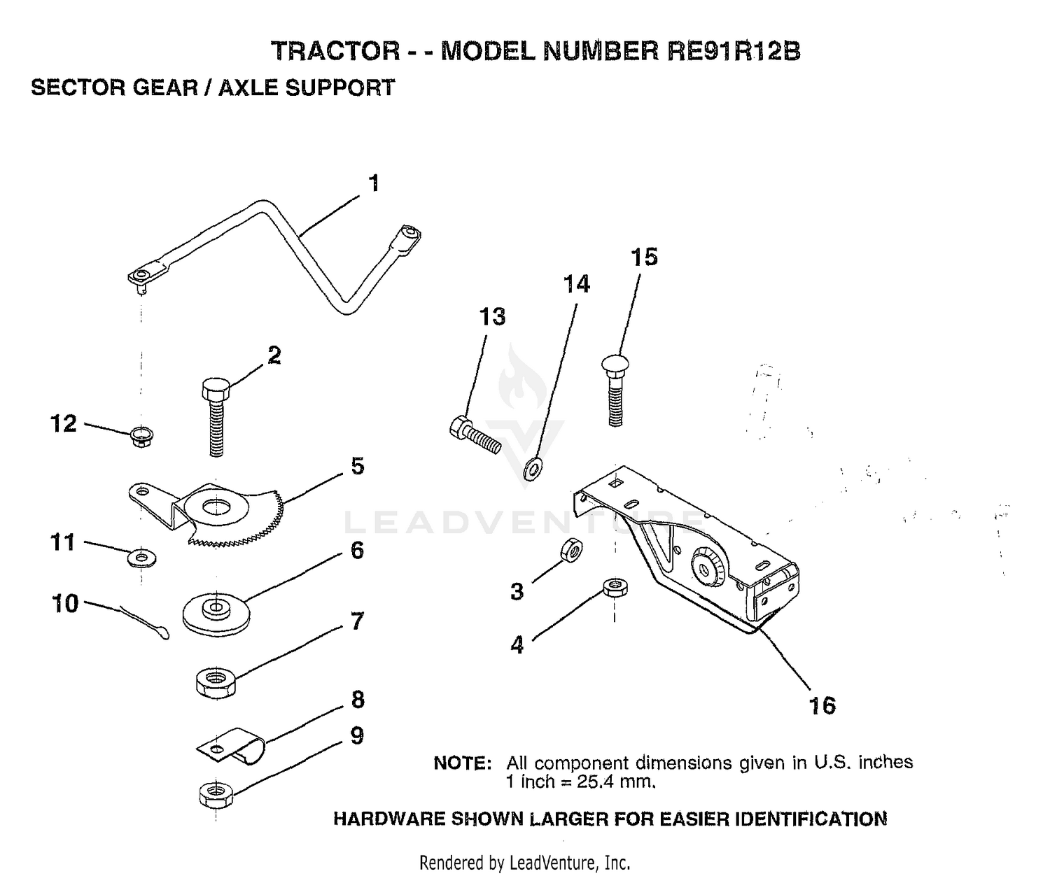 SECTOR GEAR/AXLE SUPPORT