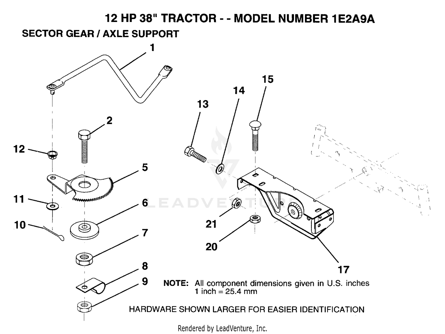 SECTOR GEAR/AXLE SUPPORT