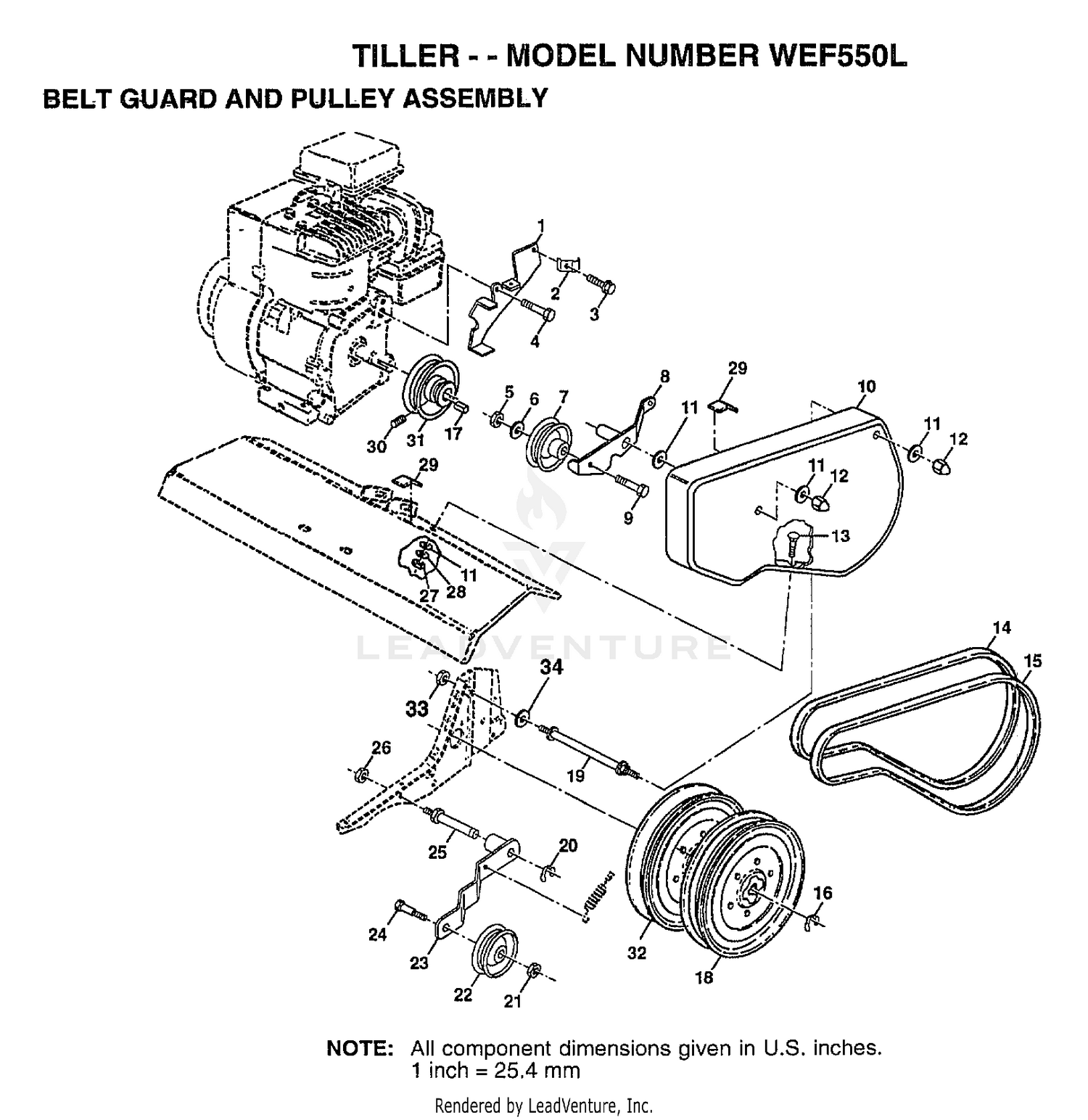 BELT GUARD AND PULLEY ASSEMBLY