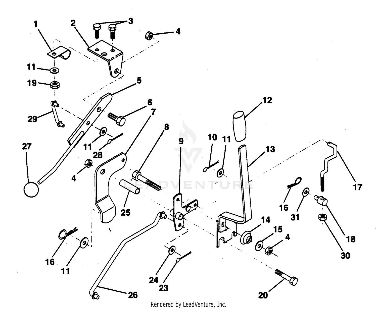 MOWER LIFT LEVER