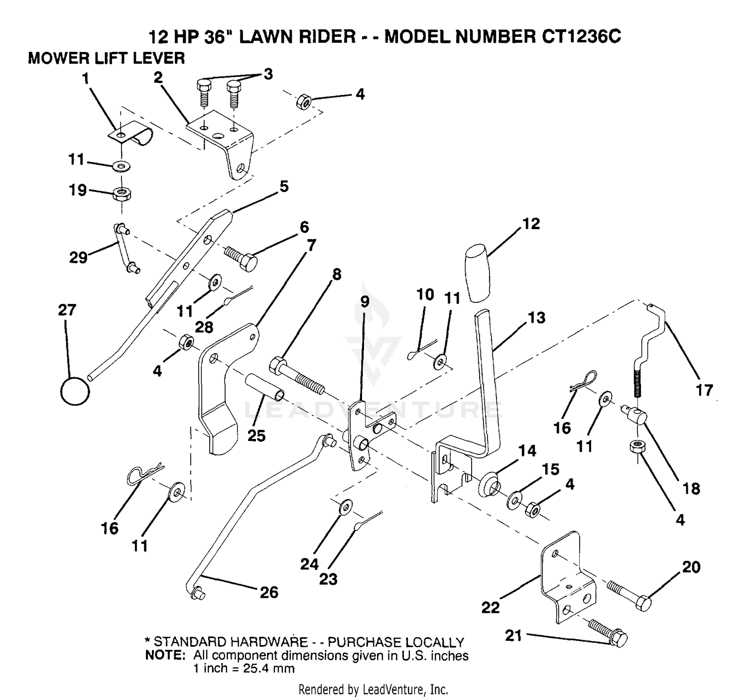 MOWER LIFT LEVER