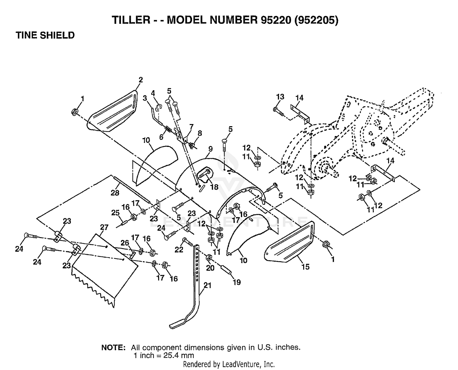 TILLER-TINE SHIELD