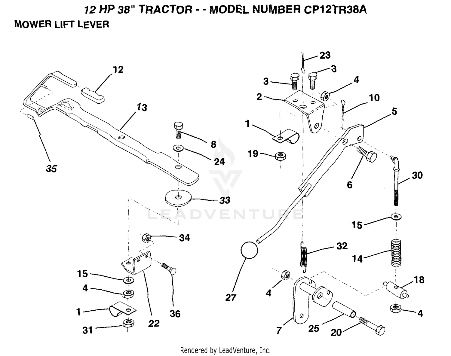 MOWER LIFT LEVER