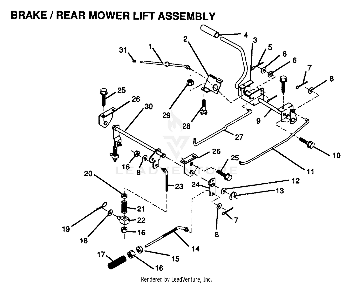 BRAKE/REAR MOWER LIFT