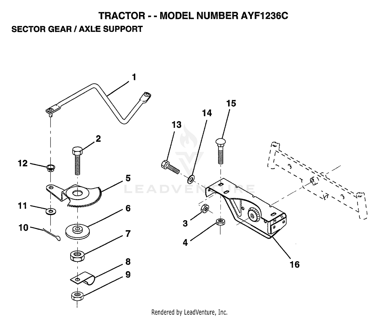 SECTOR GEAR/AXLE SUPPORT