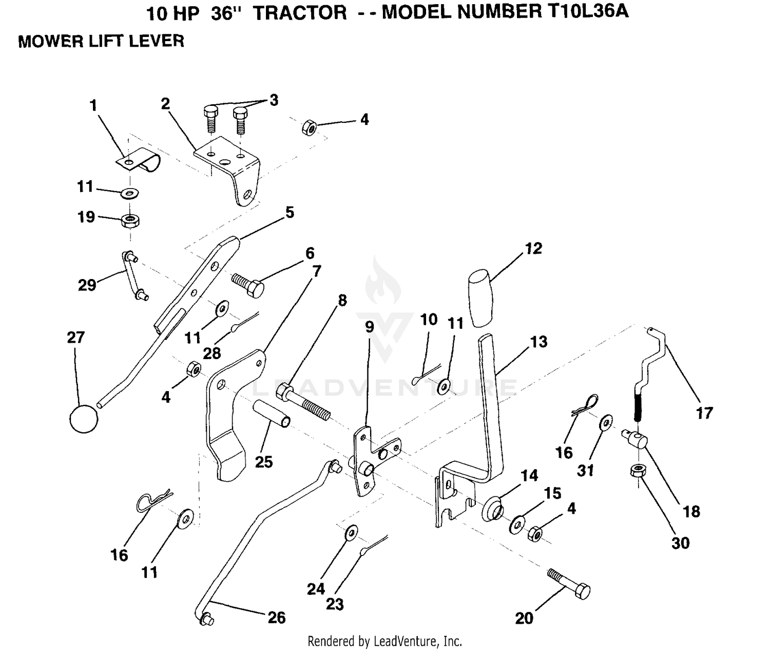 MOWER LIFT LEVER