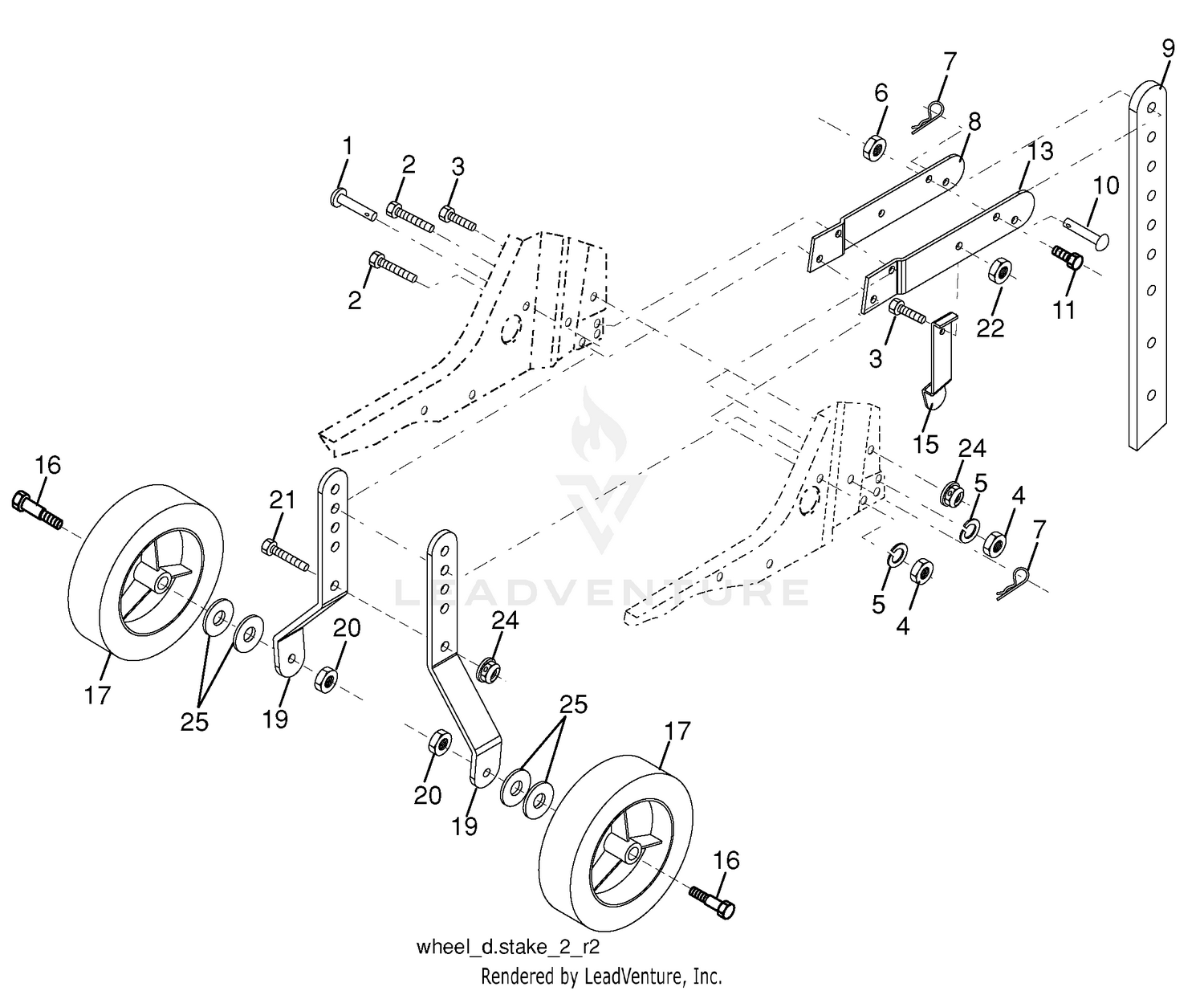 Wheel And Depth Stake Assembly