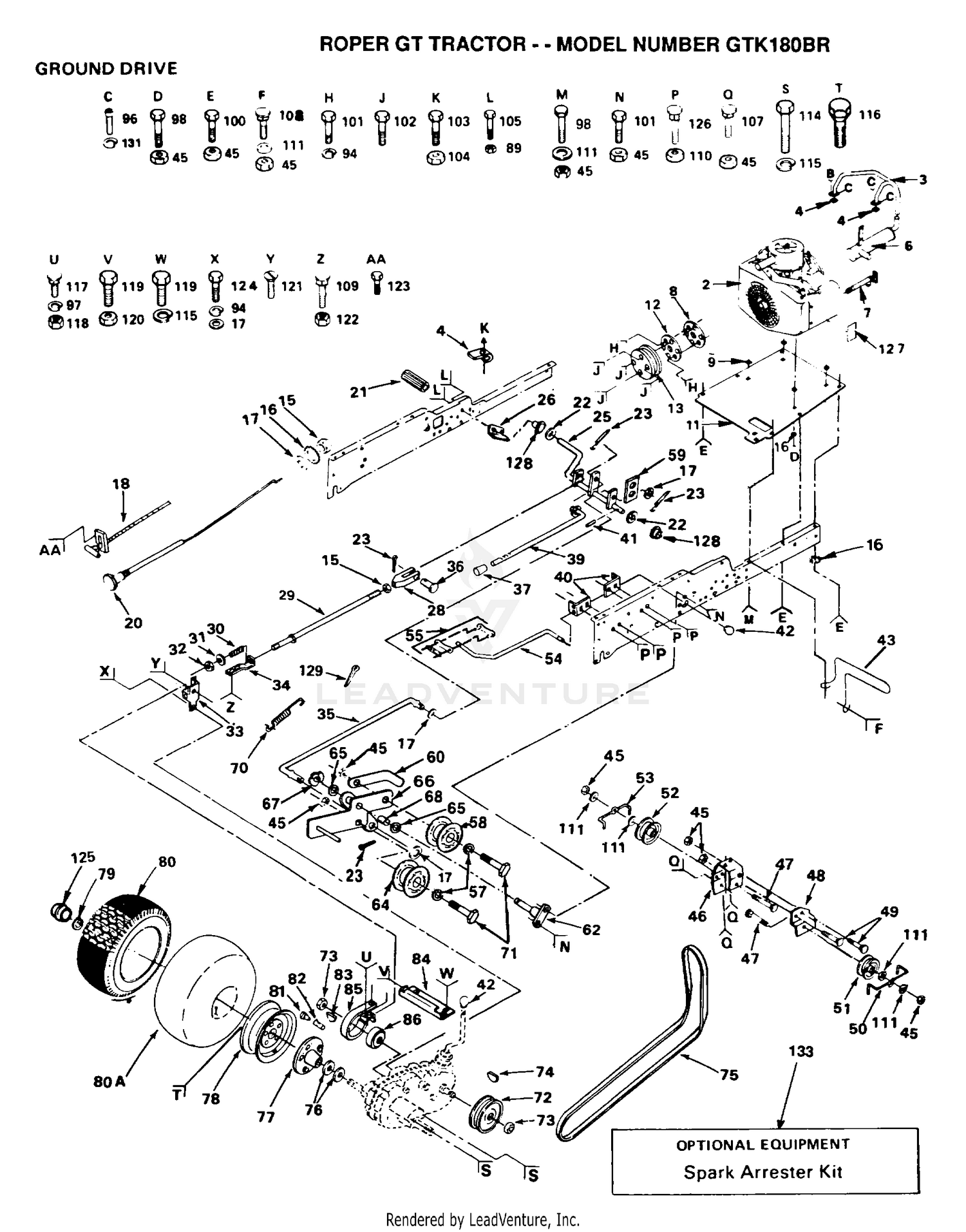 MAIN DRIVE, BELT, REAR WHEELS