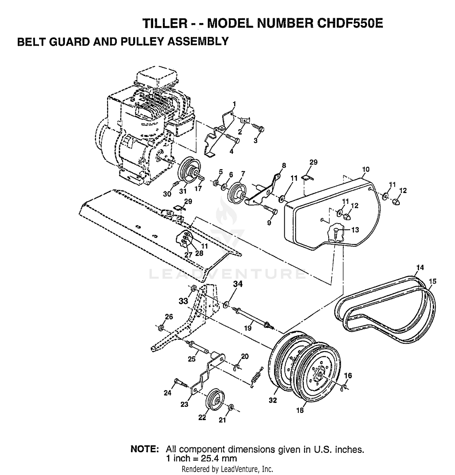 BELT GUARD AND PULLEY ASSEMBLY