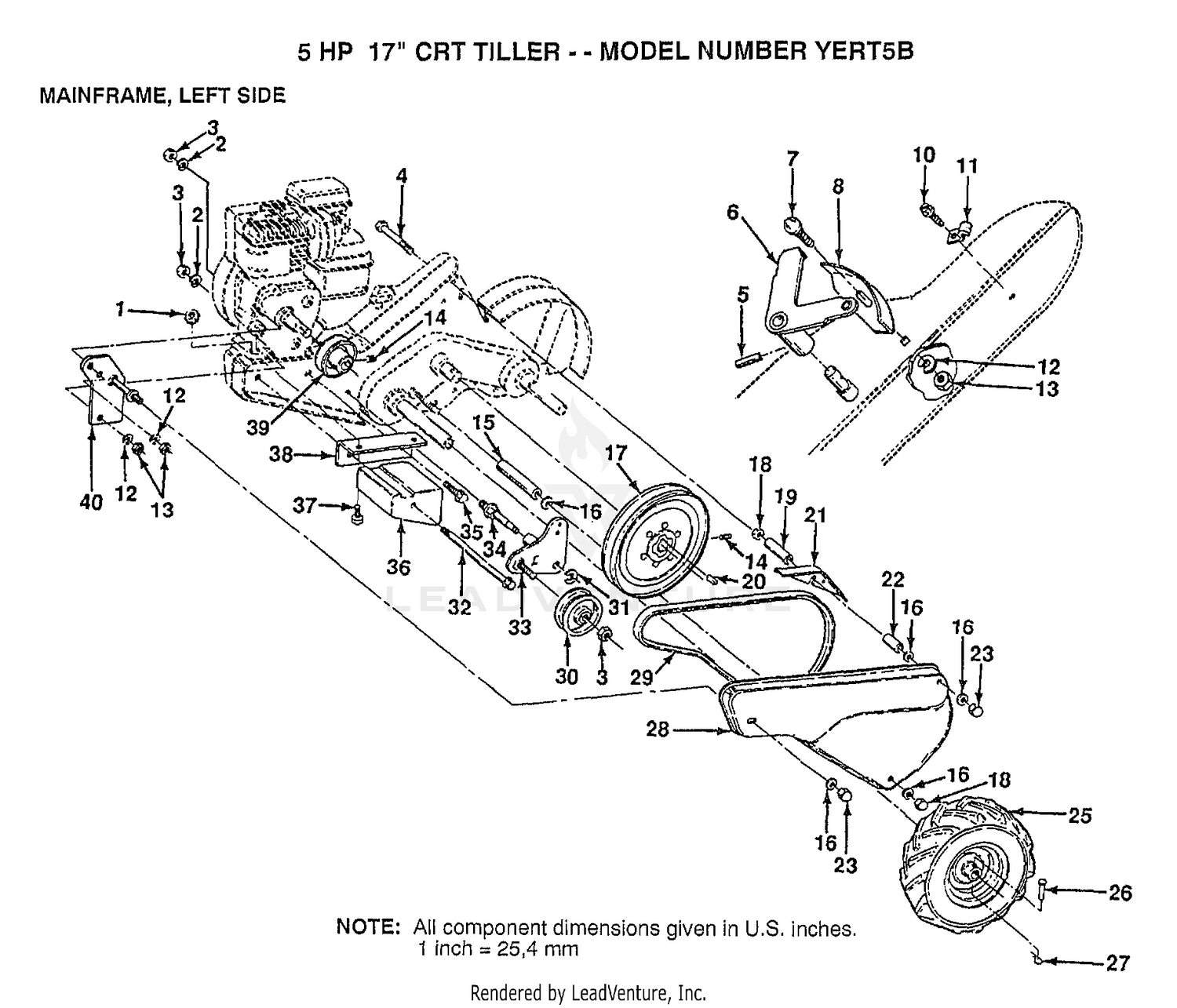 MAINFRAME-LEFT SIDE/5 HP 17"
