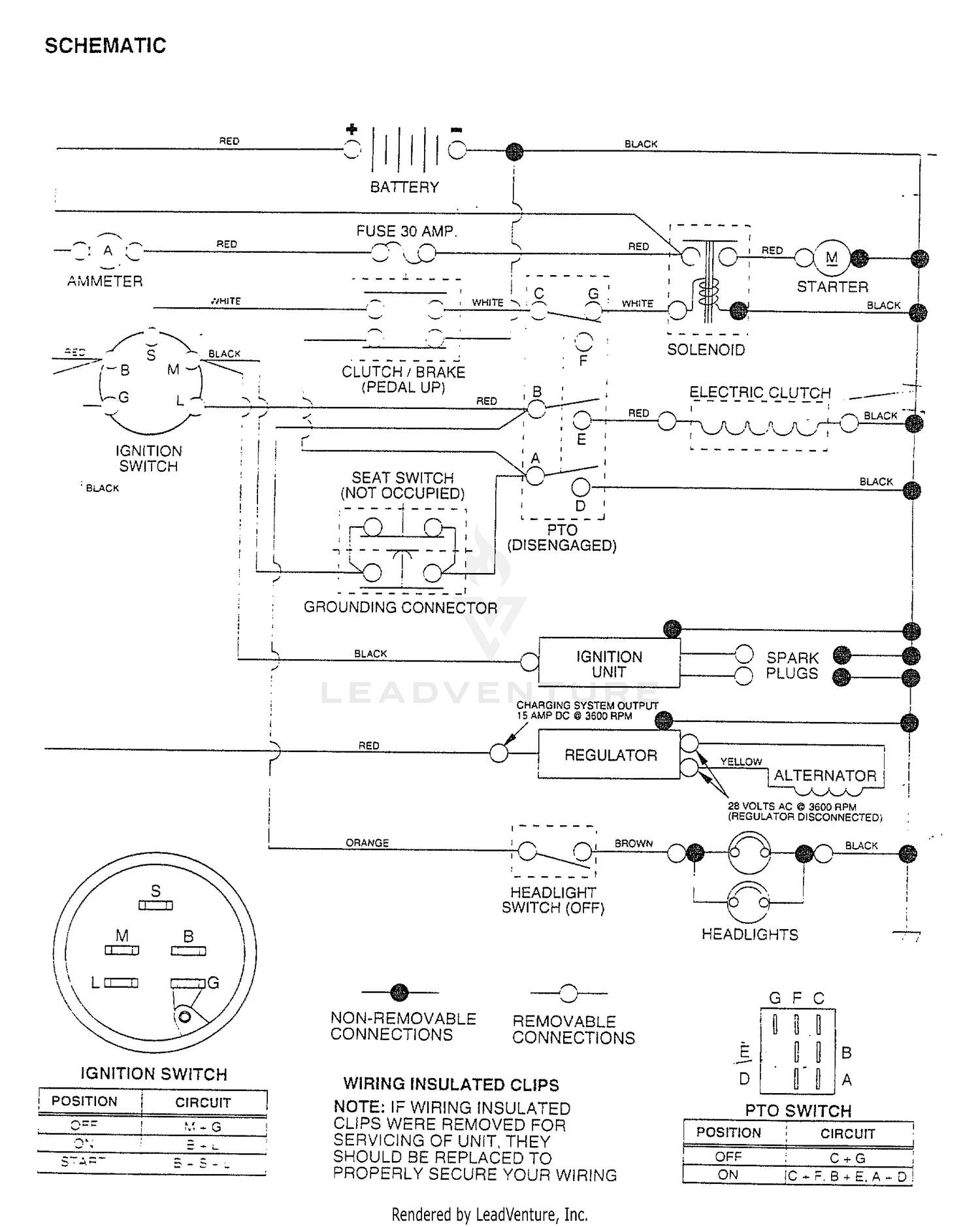 18HP 44" TRACTOR/SCHEMATIC