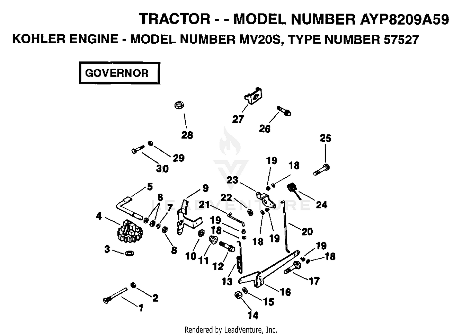 KOHLER ENGINE - GOVERNOR