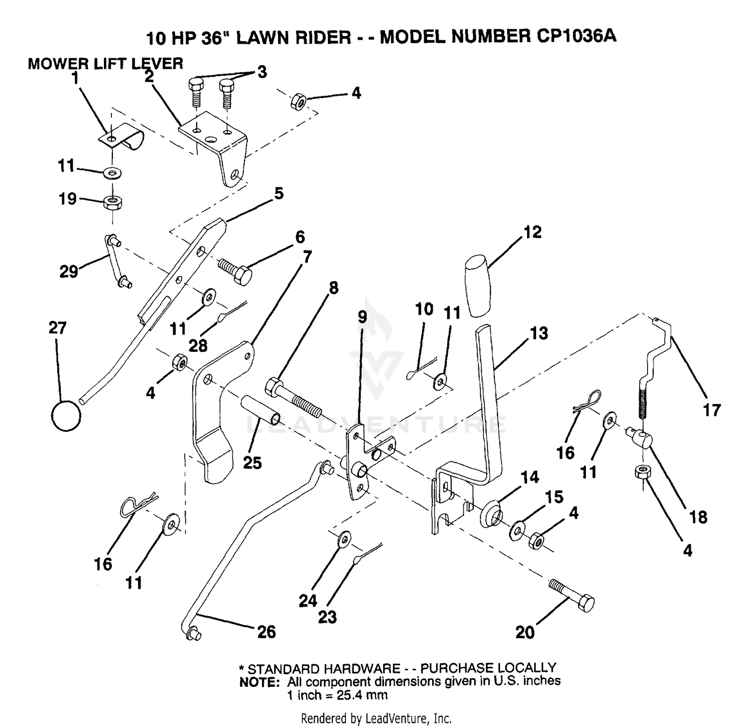 MOWER LIFT LEVER