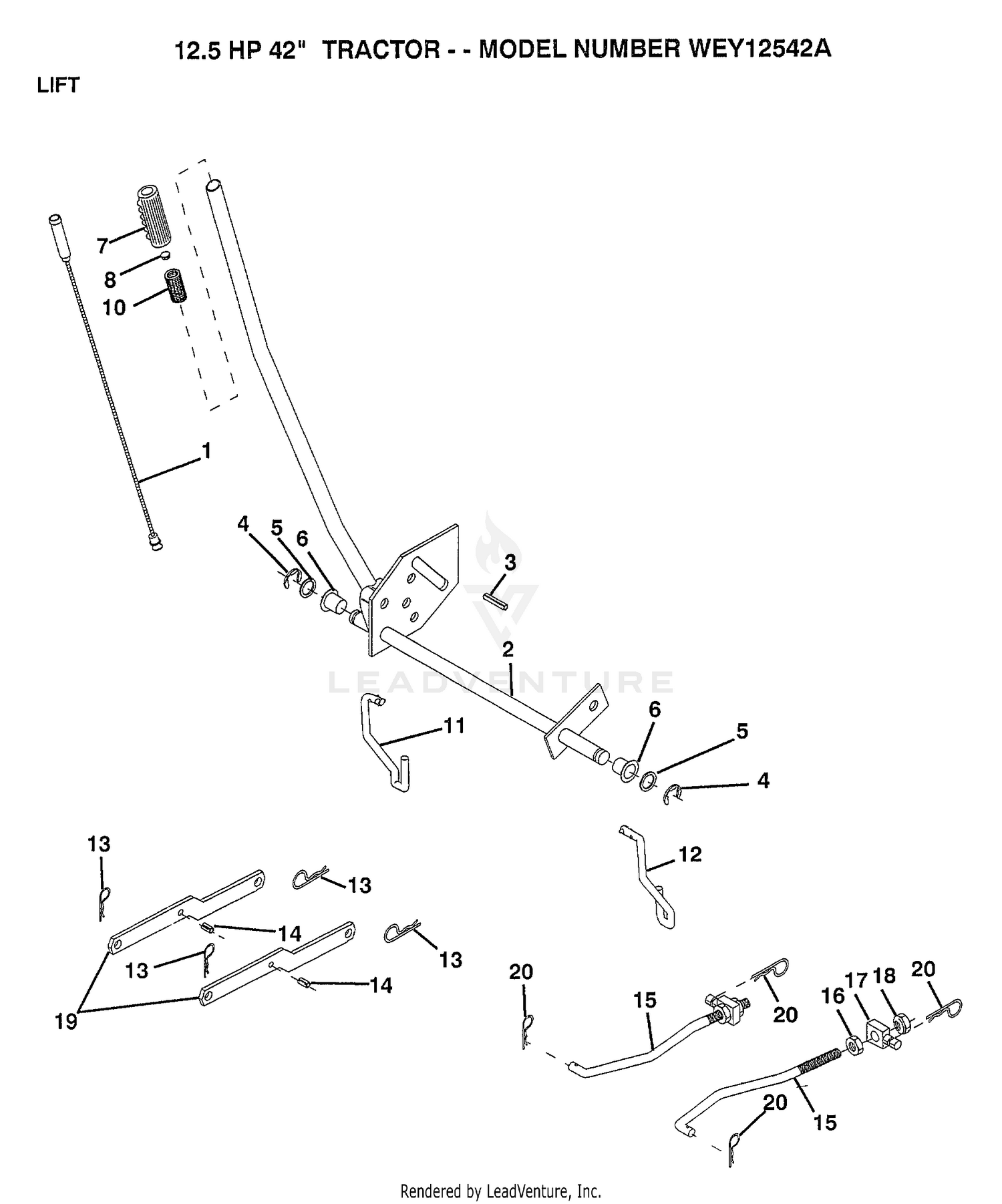 12.5HP 42" TRACTOR-LIFT