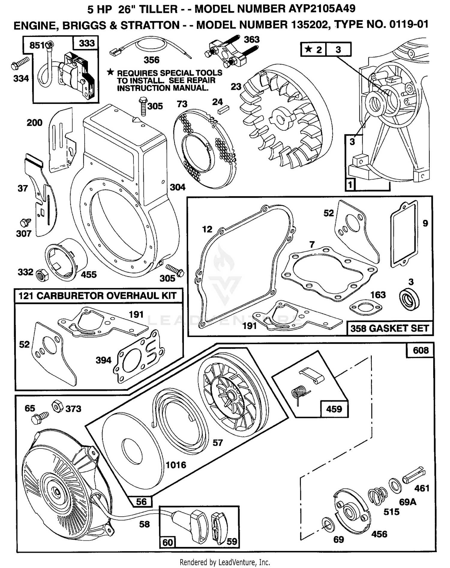 B&S Engine 135202 Type 0119-01 Part 3