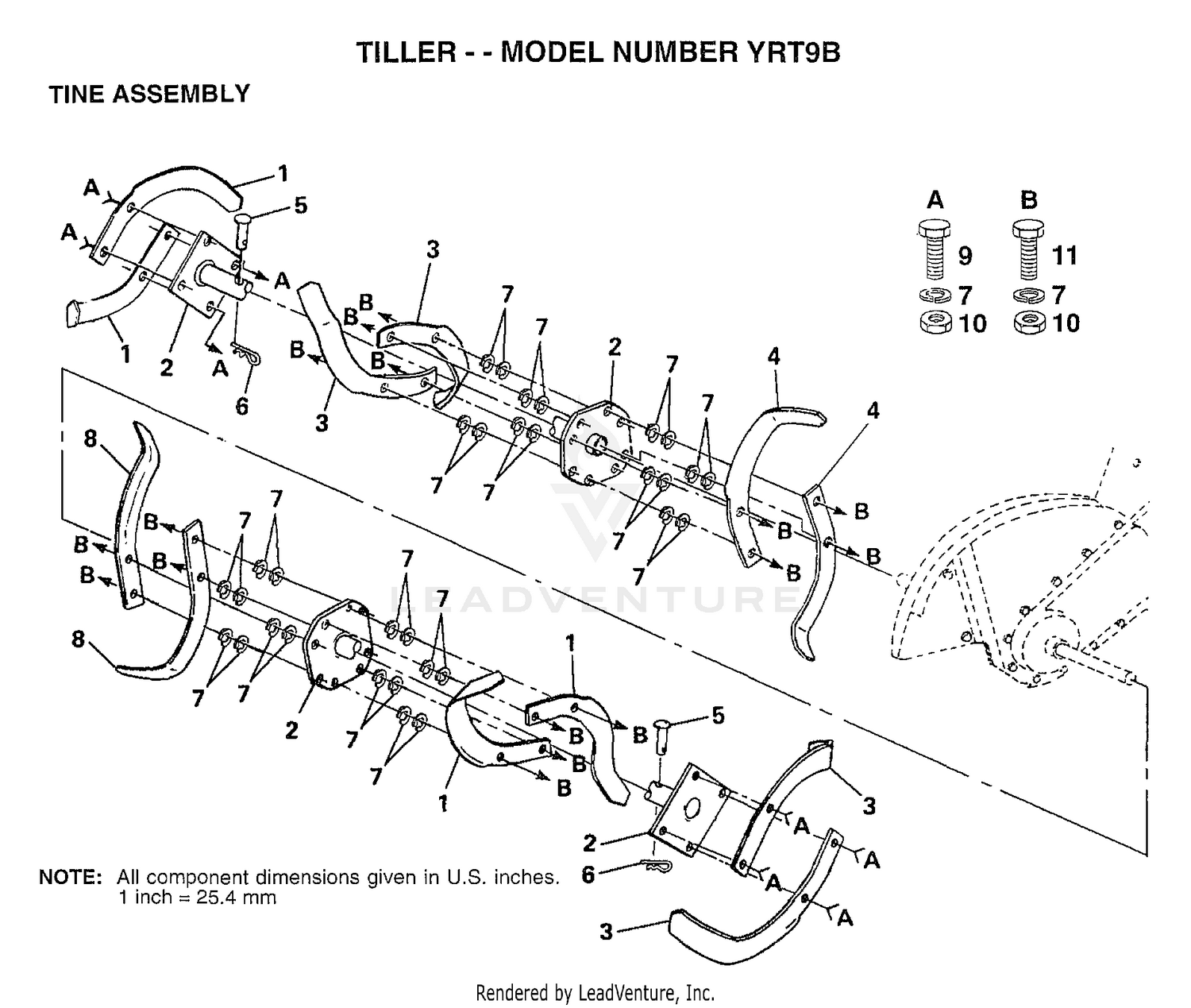 TILLER TINE ASSEMBLY