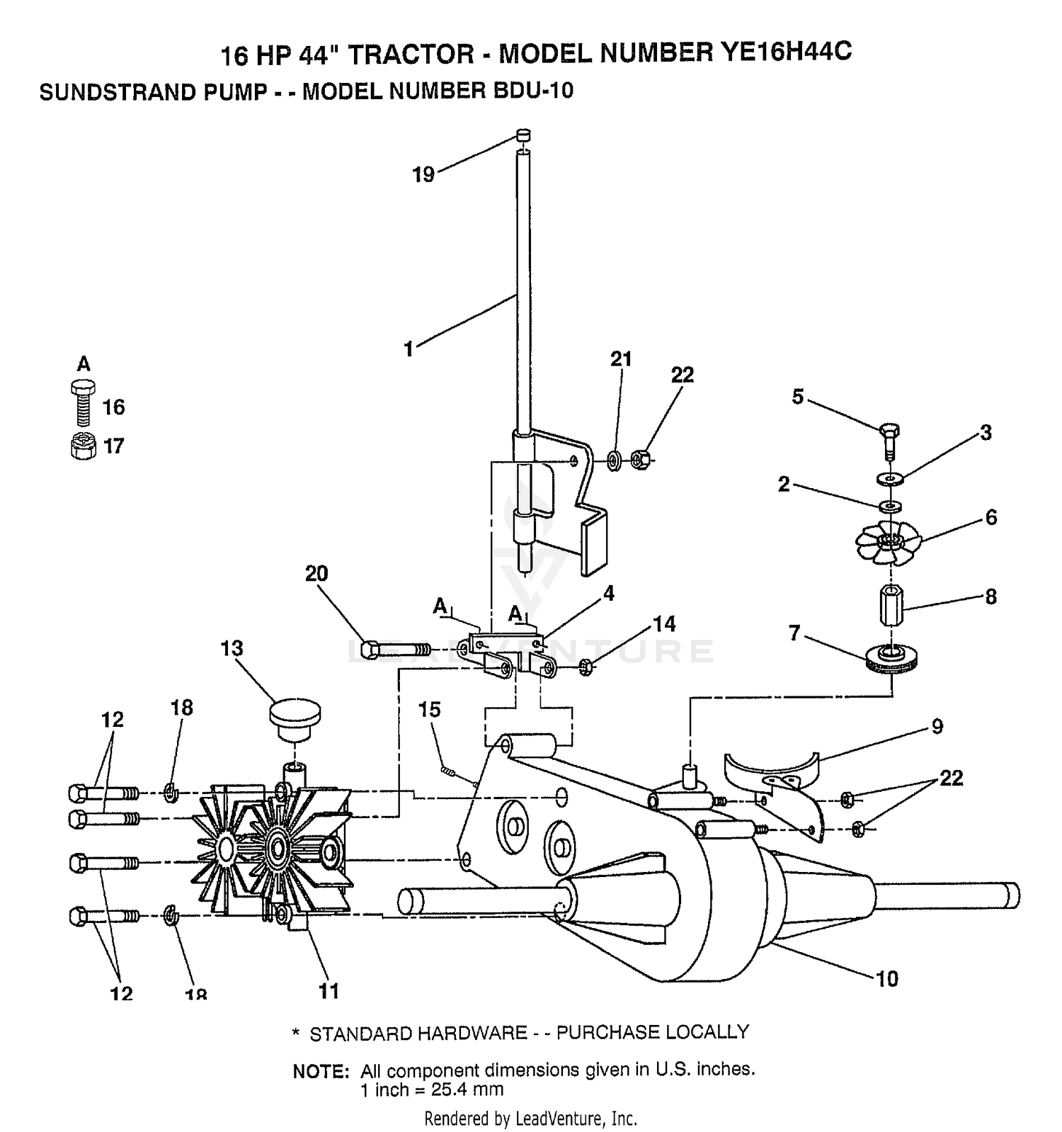 16HP 44" TRACTOR-SUNSTRAND PUMP