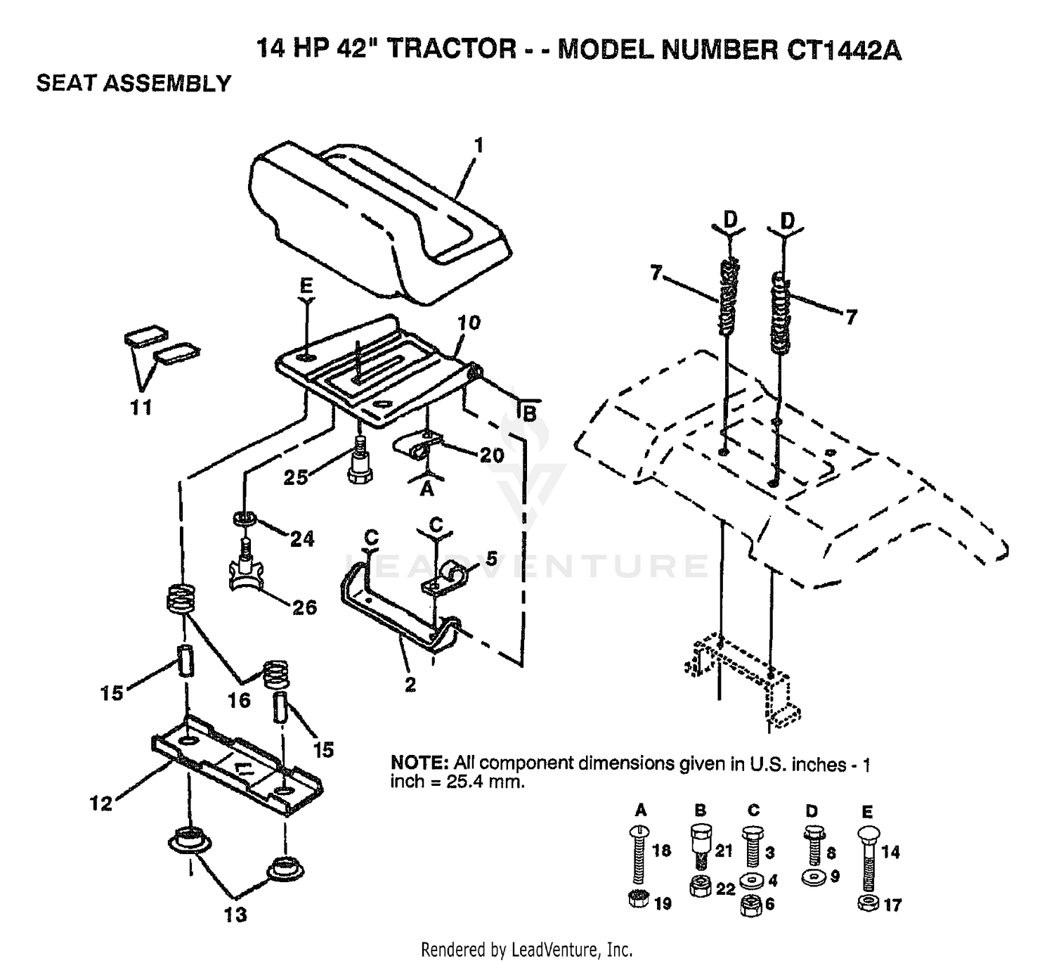 14HP 42" TRACTOR-SEAT