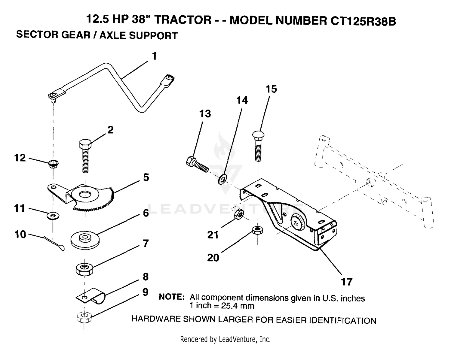 SECTOR GEAR/AXLE SUPPORT