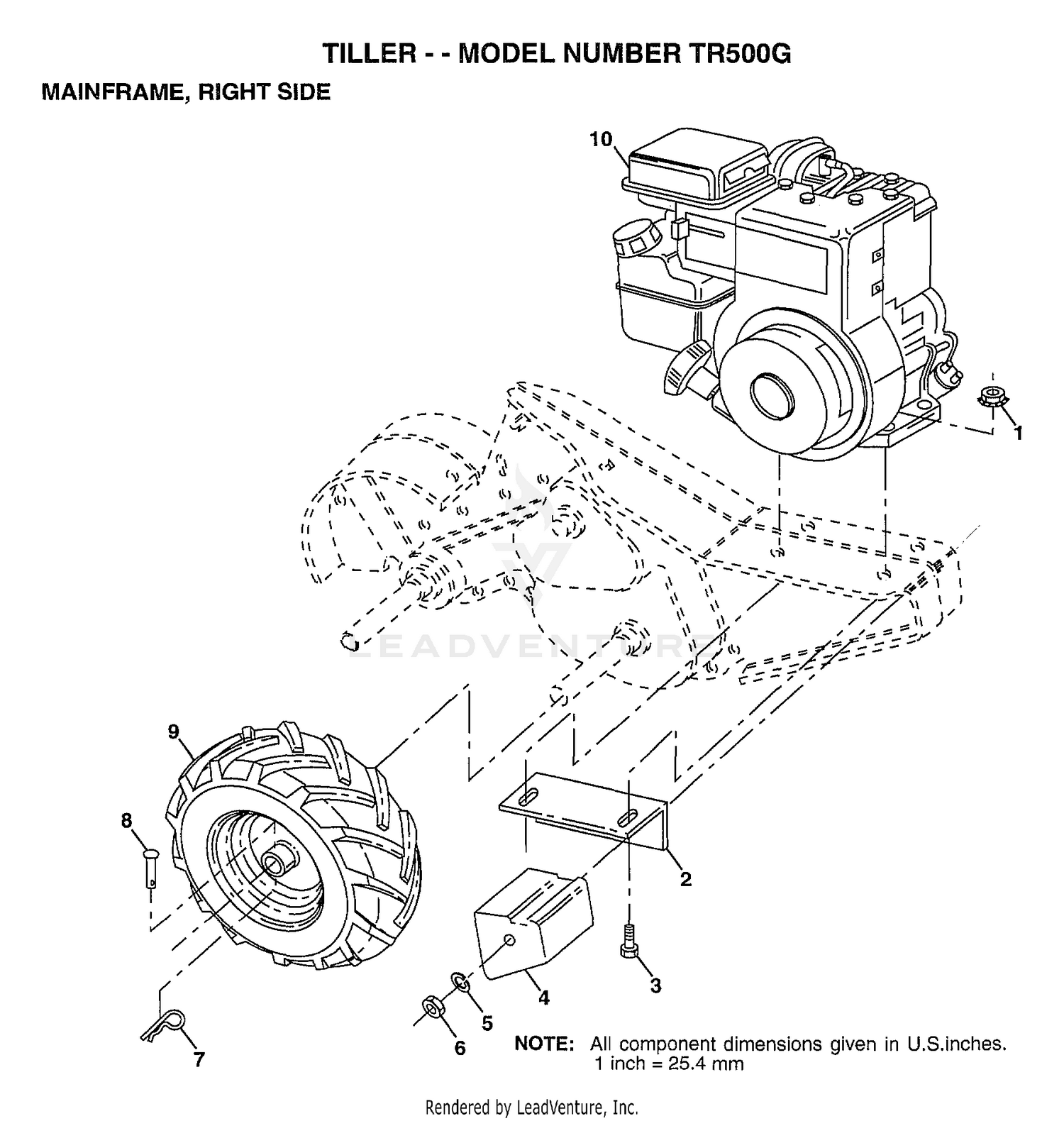 TILLER MAINFRAME RIGHT SIDE
