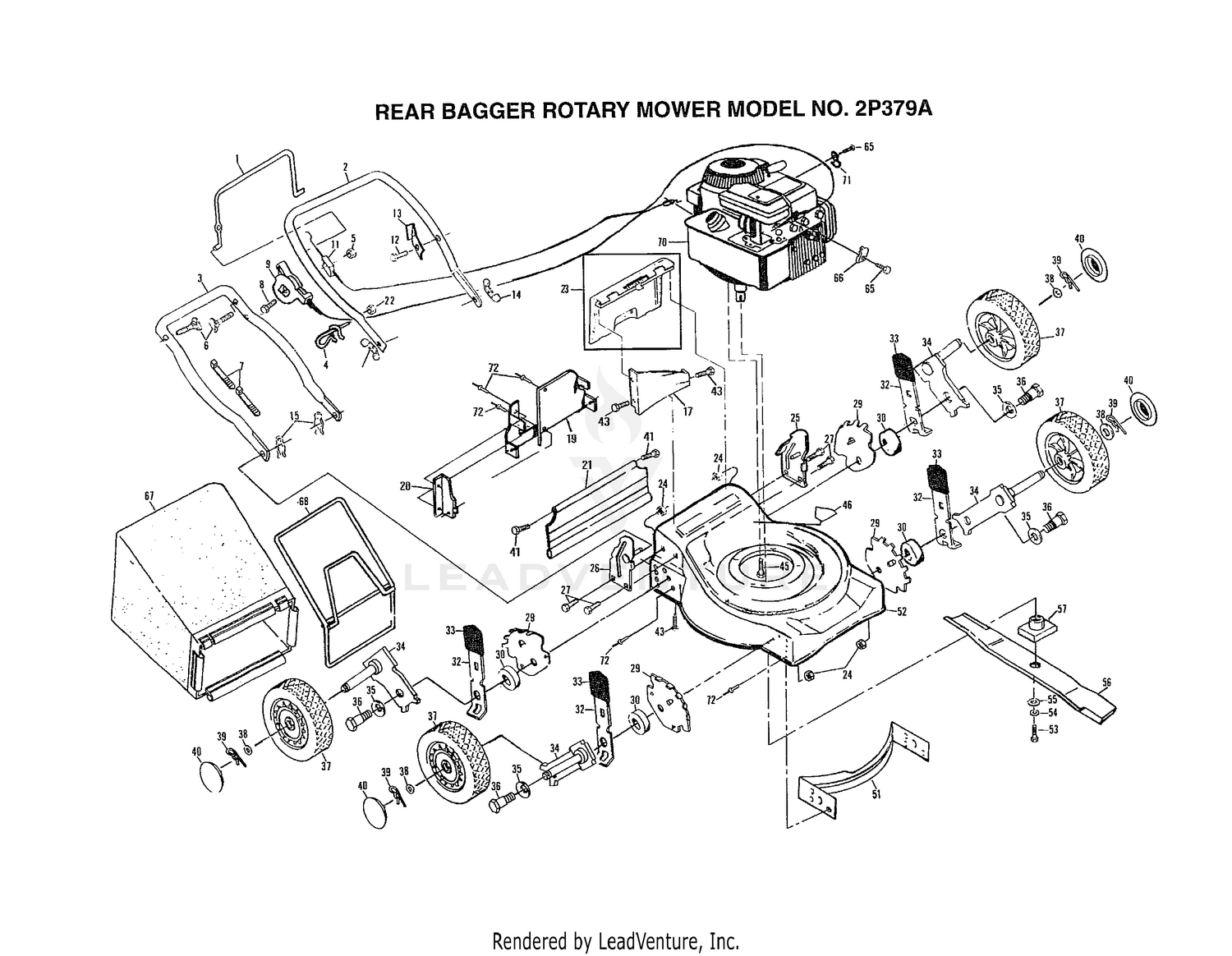 REAR BAGGER ROTARY MOWER