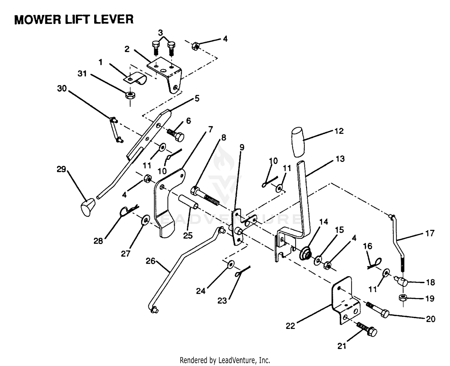 MOWER LIFT LEVER