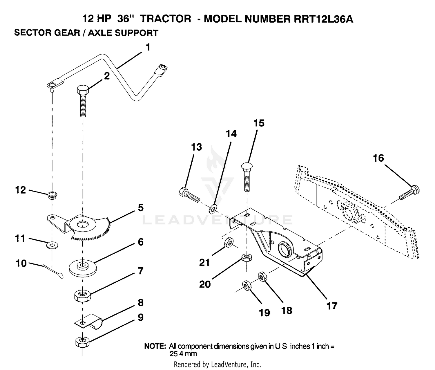 SECTOR GEAR/AXLE SUPPORT