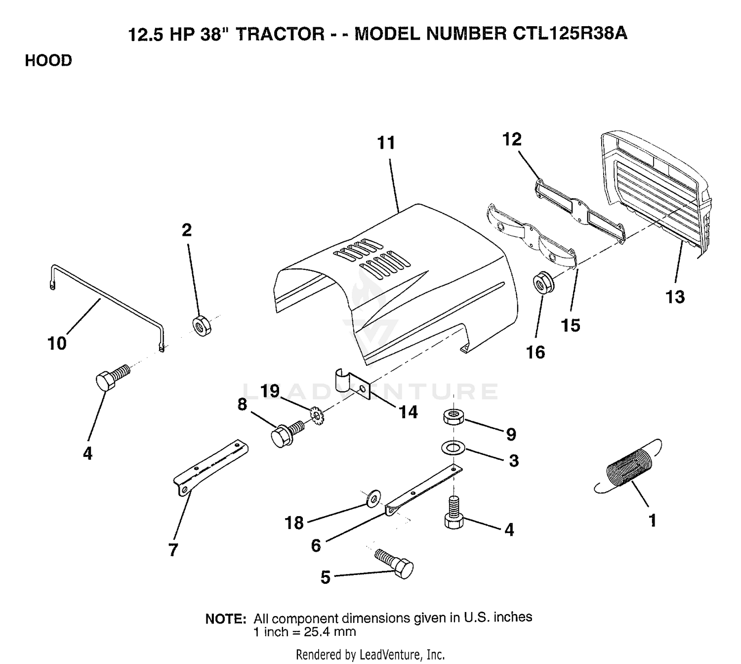 HOOD/12.5 HP 38"