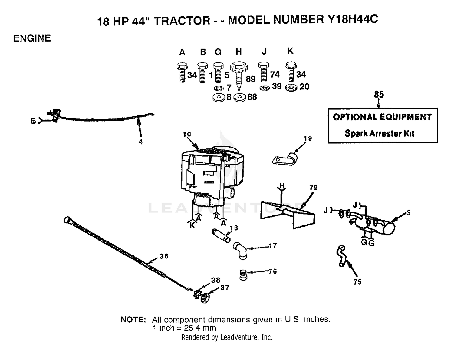 18HP 44" TRACTOR ENGINE