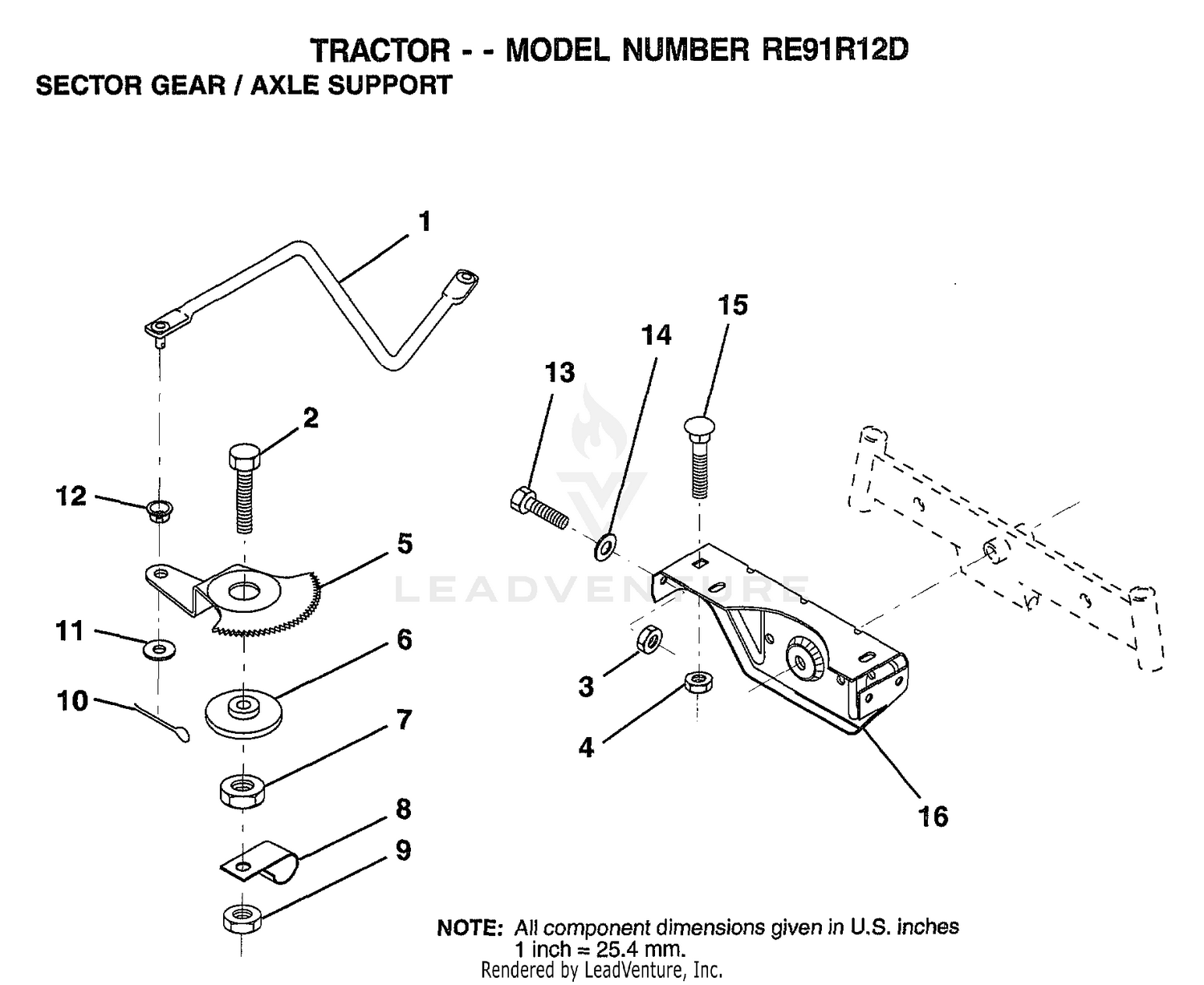 SECTOR GEAR/AXLE SUPPORT